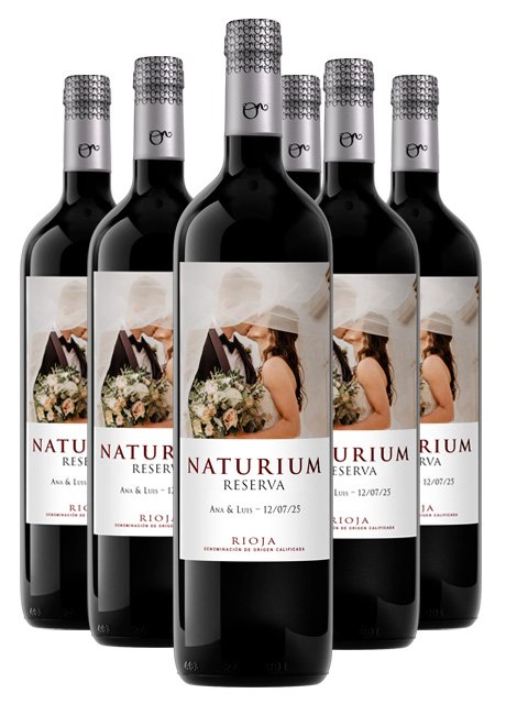 6 Botellas Personalizadas Naturium Reserva
