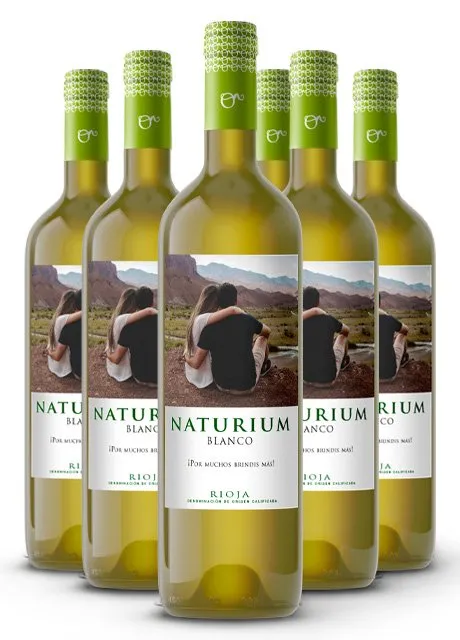 6 Botellas Naturium Blanco Personalizado